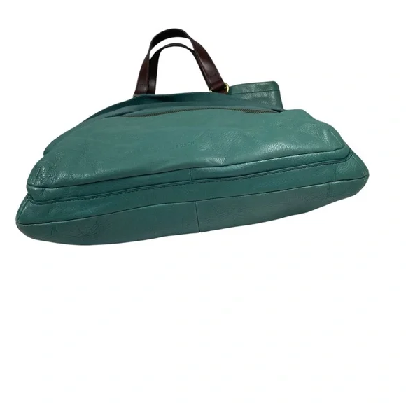 Fossil Fold Over Explorer Tote Bag Purse Teal Crossbody Handbag & Madison Wallet - Picture 6 of 10